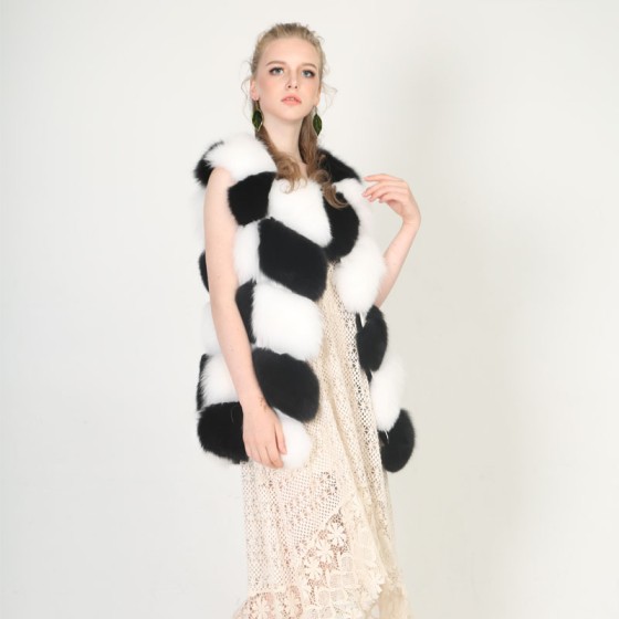 Luxe Real Fox Fur Patchwork Vest