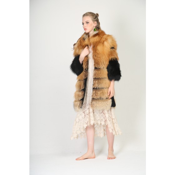 Real Red Fox Fur Coat