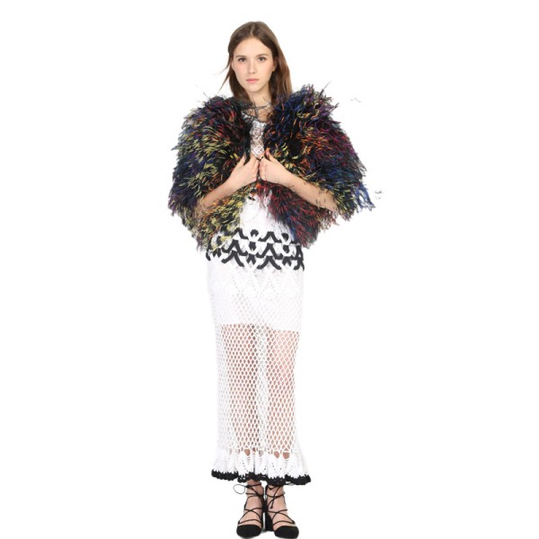 Real Colorful Ostrich Feather Shawl