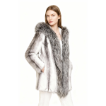 Monochrome Luxe Faux Fur Hooded Coat