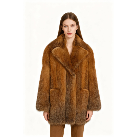 Golden Faux Fur Statement Coat