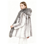 Monochrome Luxe Faux Fur Hooded Coat