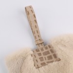 Mini Mink Fur Handbag with Genuine Lamb Leather Handle
