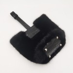 Mini Mink Fur Handbag with Genuine Lamb Leather Handle
