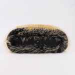 Faux Raccoon Fur Handbag with PU Leather Handles