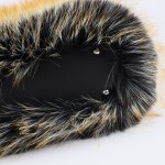 Faux Raccoon Fur Handbag with PU Leather Handles