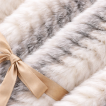 Designer-Inspired Striped Fur Belted Overcoat