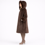 Women's Luxury Elegant Full-Length Hooded Fur Coat