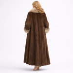 Women's Luxury Elegant Full-Length Mink & Fox Fur Coat