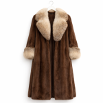 Women's Luxury Elegant Full-Length Mink & Fox Fur Coat