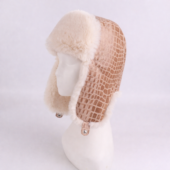 Women's Real Leather Warm Earflap Trapper Hat