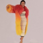 Gradient Shearling Wool Coat – Vibrant Elegance in Real Lamb Fur