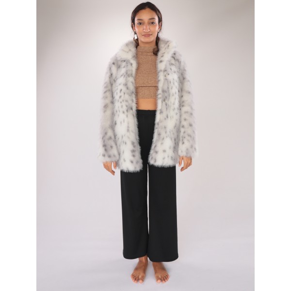 Snow Lynx Faux Fur Coat