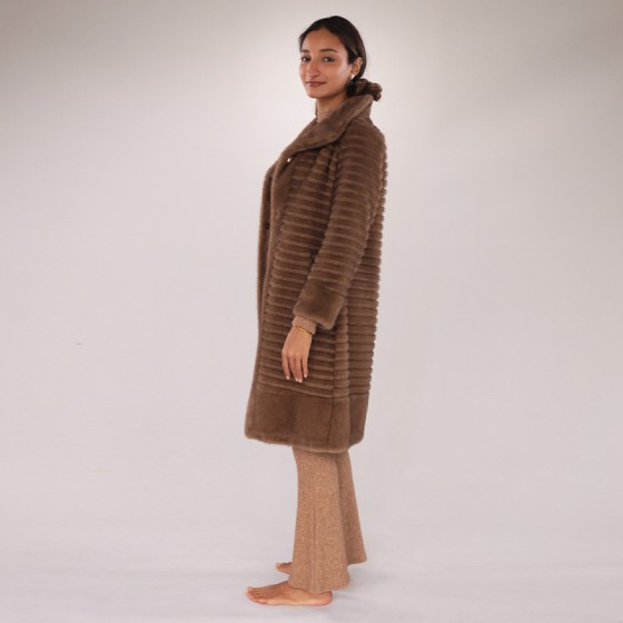 Faux Mink Fur Coat