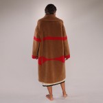 Oversized Color Block Faux Fur Coat
