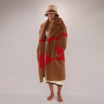 Oversized Color Block Faux Fur Coat